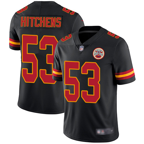 Men Kansas City Chiefs #53 Hitchens Anthony Limited Black Rush Vapor Untouchable Nike NFL Jersey